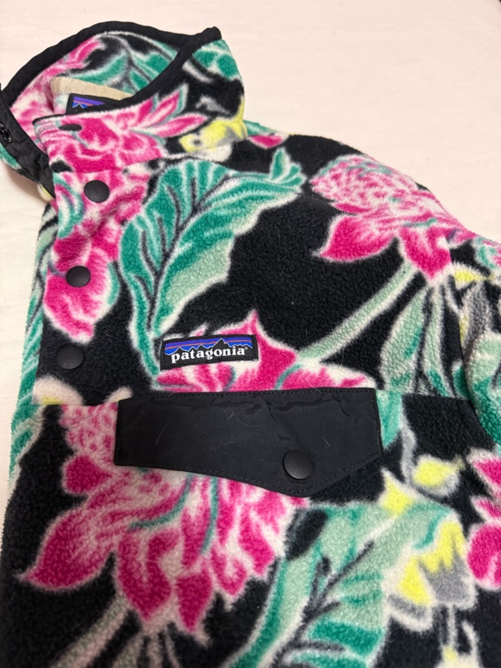 Patagonia Synchilla Hawaiian Floral Snap-T Lightweight Pullover Fleece Womens S - Picture 3 of 4